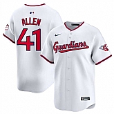 Men's Cleveland Guardians #41 Carlos Santana White Home Limited Stitched Jersey Dzhi,baseball caps,new era cap wholesale,wholesale hats